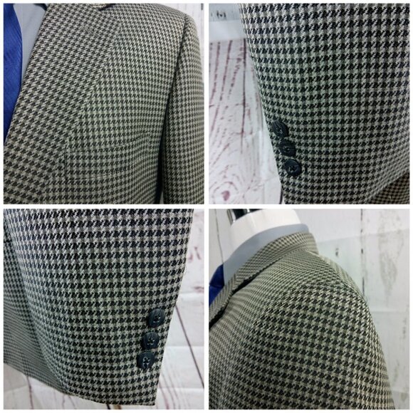 Enrico Gelini Collezione 40L Multicolor Houndstooth Suit Blazer Sport Coat - Picture 2 of 6